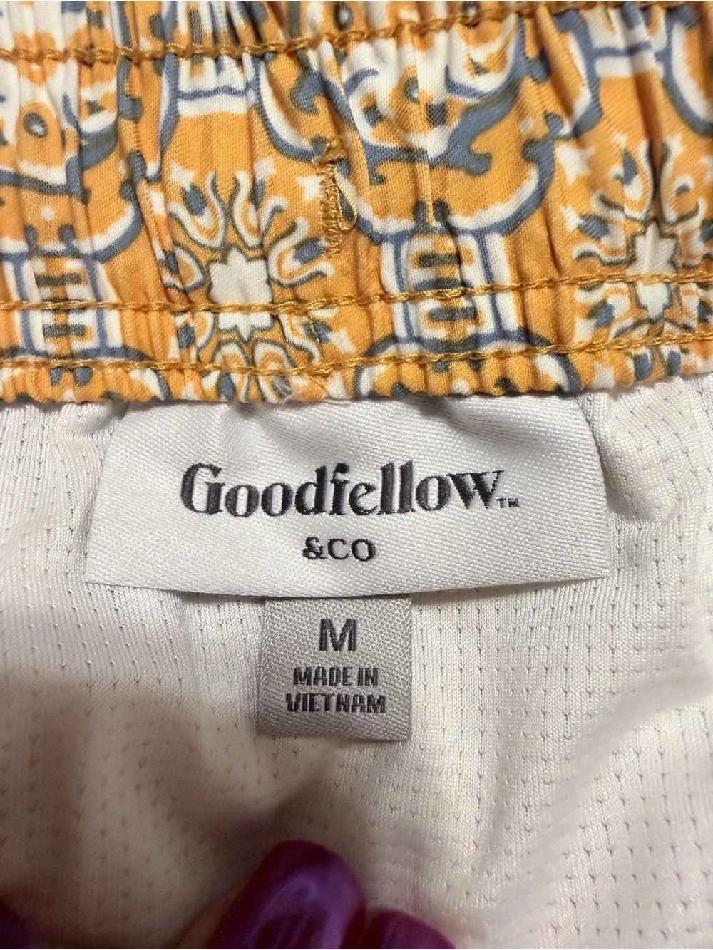 Goodfellow & Co Yellow Floral Tile Swim Trunks NEW
